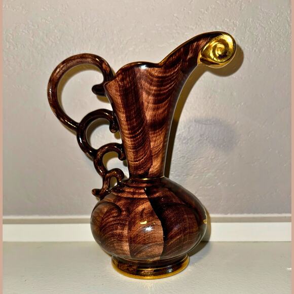 Vintage Wade Brambleware Pitcher – Hand Painted English Cottage Scene, Gold Trim - Picture 4 of 9